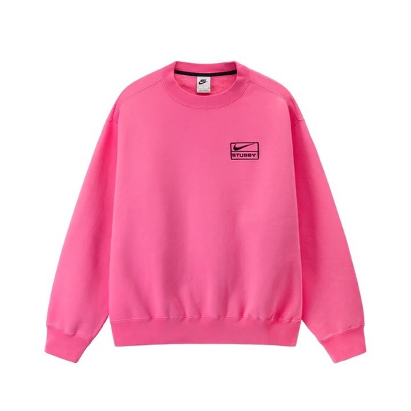Stussy x Nike NRG Washed Fleece Crewneck Pink